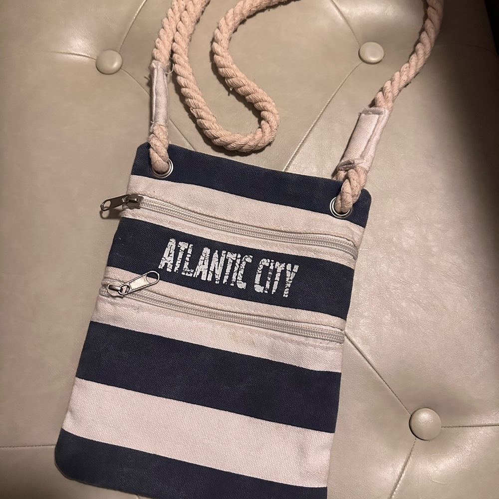 Navy and Cream Crossbody Bag